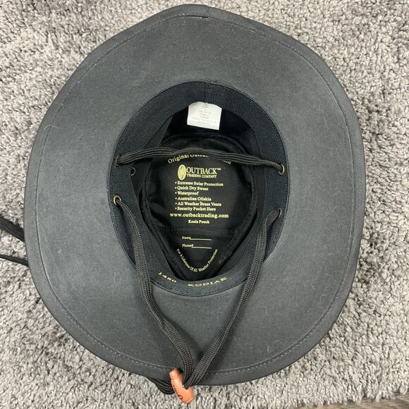 Outback Trading Company Hat Adult Small  Kodiak Black Oilskin Cowboy Mens - Picture 7 of 10